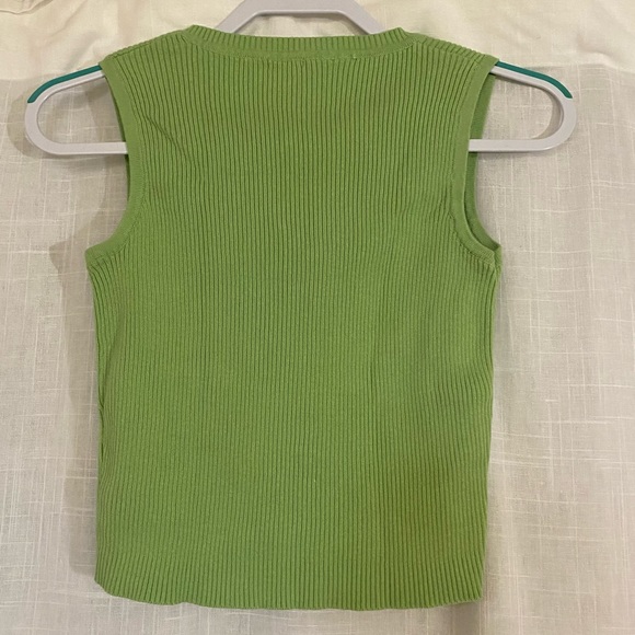 John Galt Green Cropped Sweat Vest - Picture 4 of 4